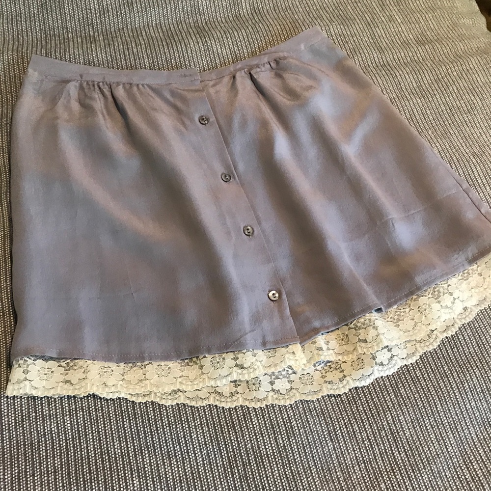 Urban Outfitters Lavender Skirt with Lace Fringe